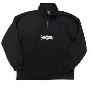 Rip Curl Sweater Mens S Black Quarter Zip Fleece Surf Pullover Logo Sweatshirt